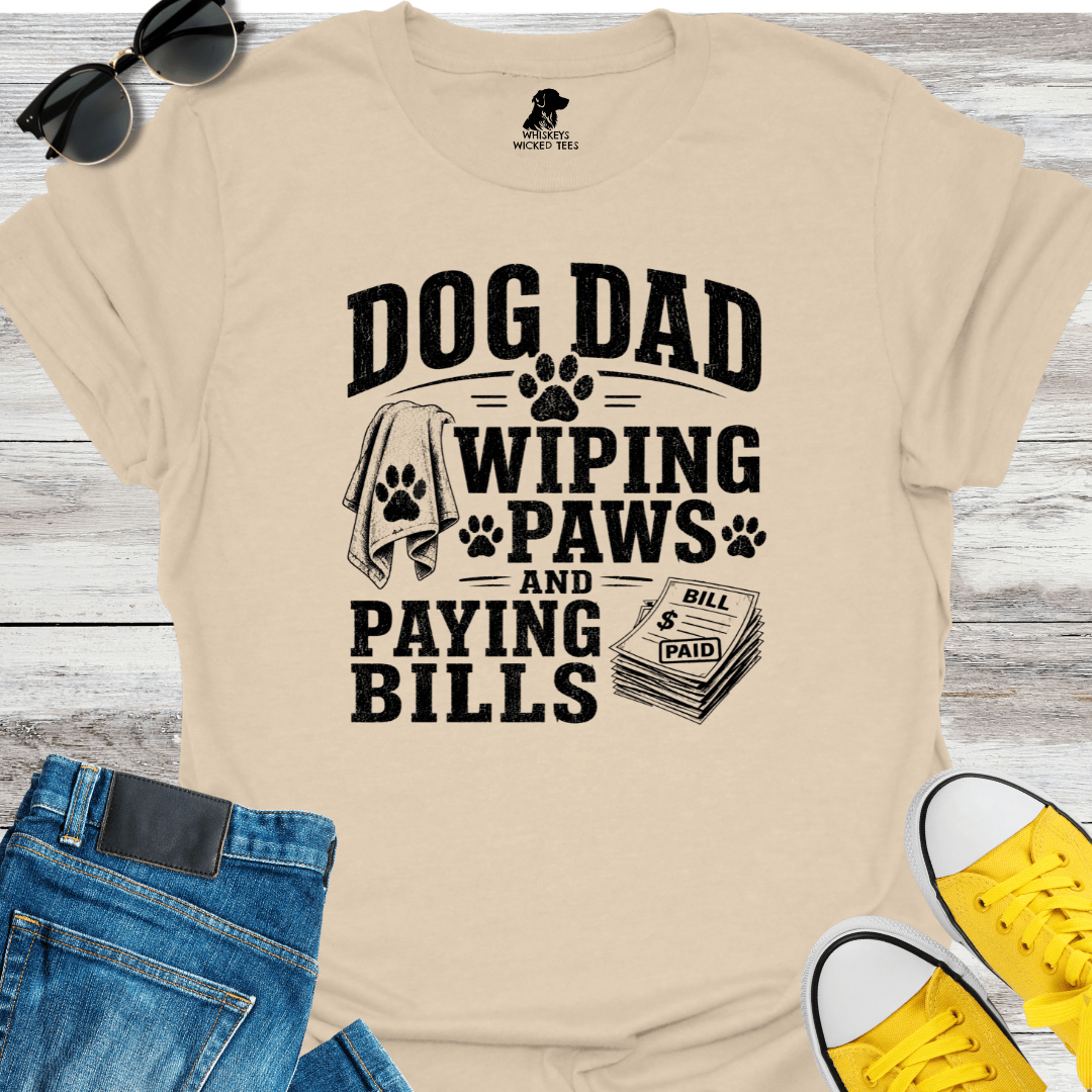 Dog Dad Wiping Paws... T-shirt
