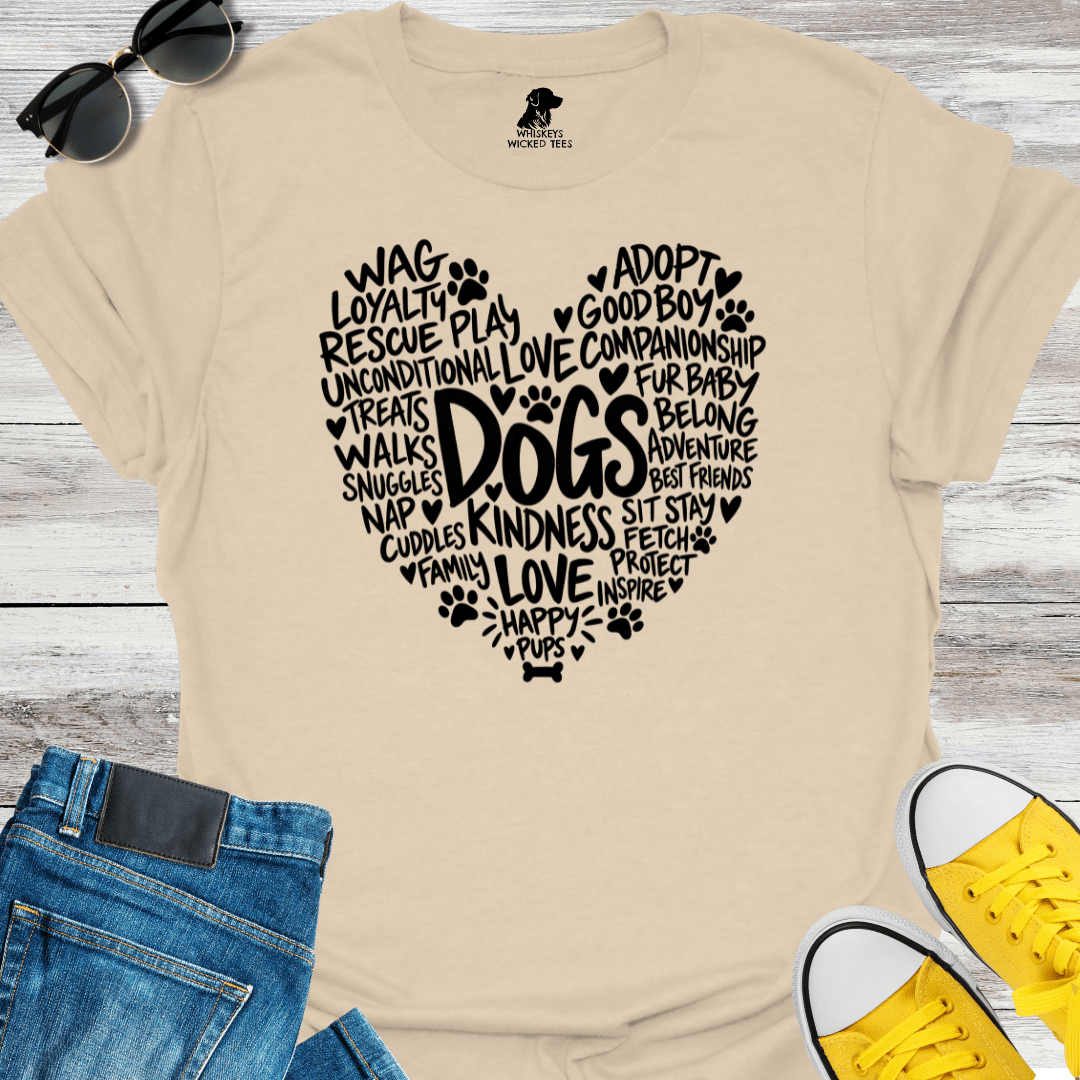 Dog Word Heart T-Shirt