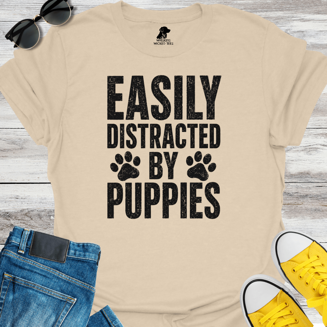 Easily Distracted By Puppies T-shirt