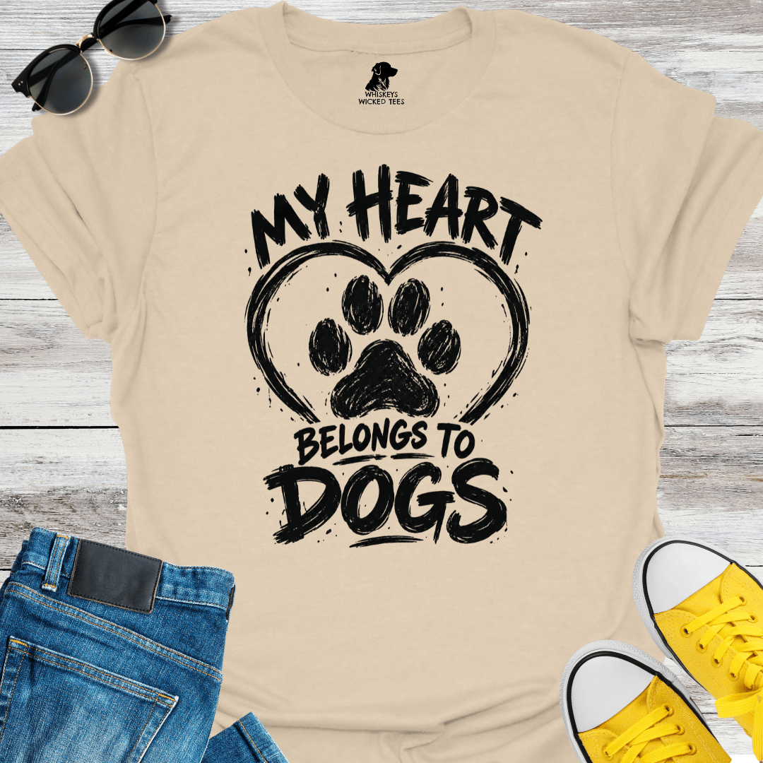 My Heart Belongs to Dogs T-Shirt