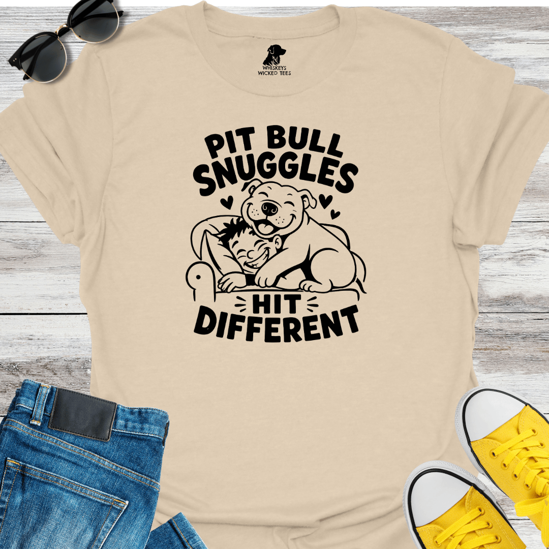 Pit Bull Snuggles Hit Different T-Shirt