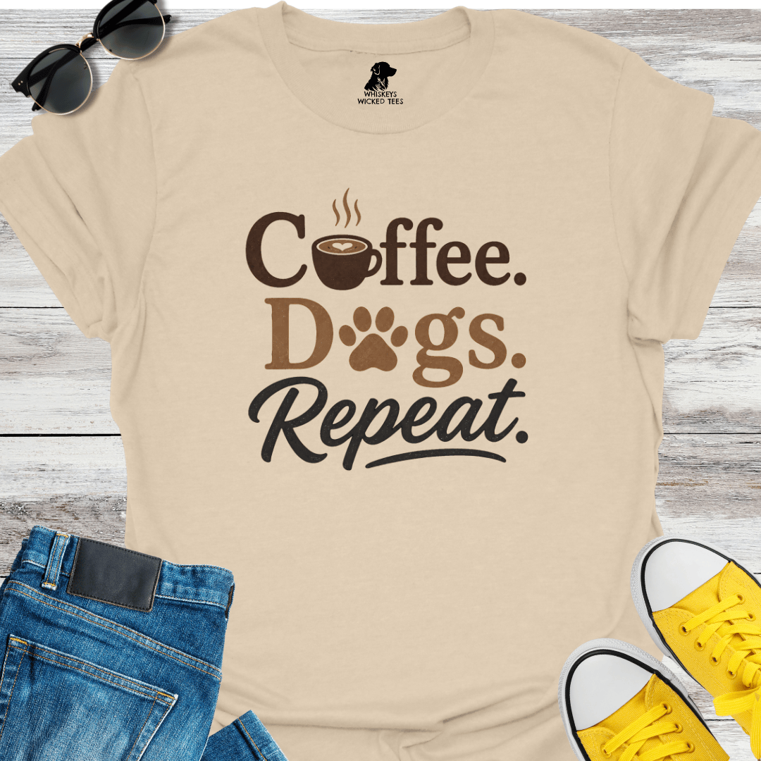 Coffee. Dogs. Repeat T-shirt
