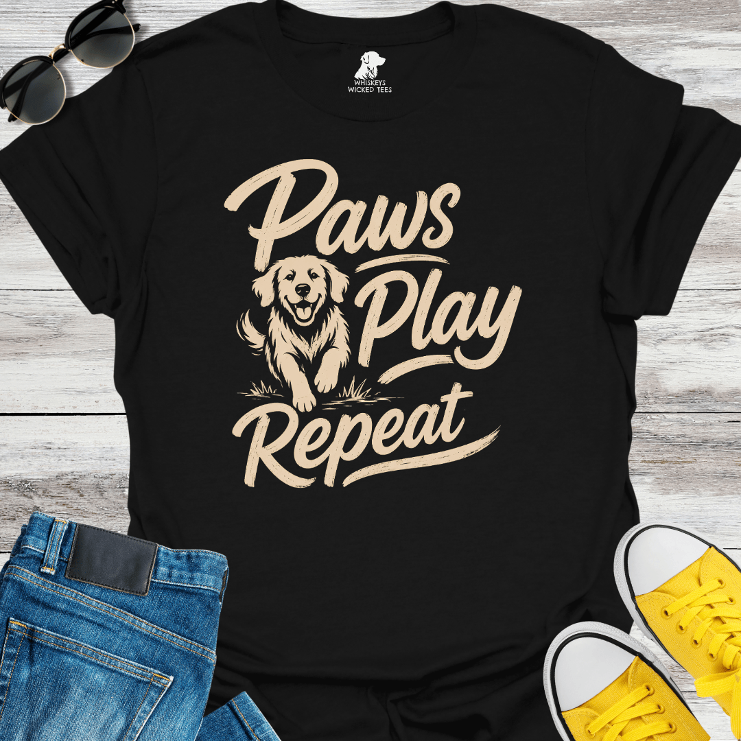 Paws Play Repeat  T-shirt