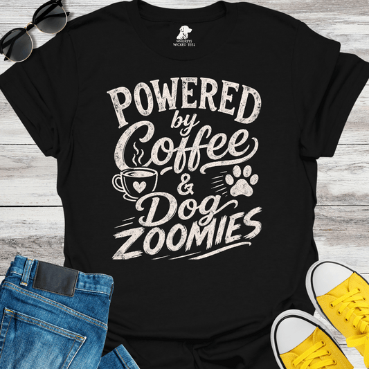 Powered By Coffee & Dog Zoomies  T-shirt