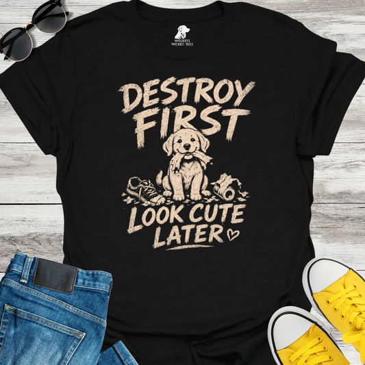 Destroy First Look Cute Later  T-shirt
