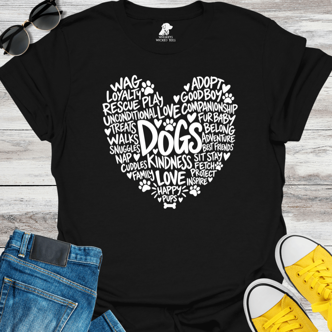 Dog Word Heart T-Shirt