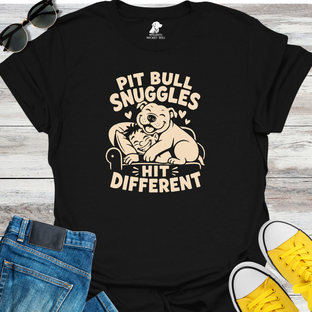 Pit Bull Snuggles Hit Different  T-Shirt