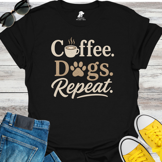 Coffee. Dogs. Repeat  T-shirt