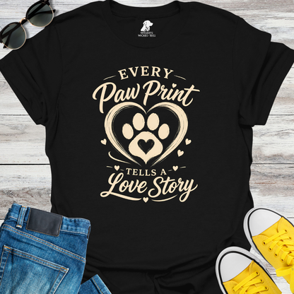 Every Paw Print Tells A Love Story  T-shirt