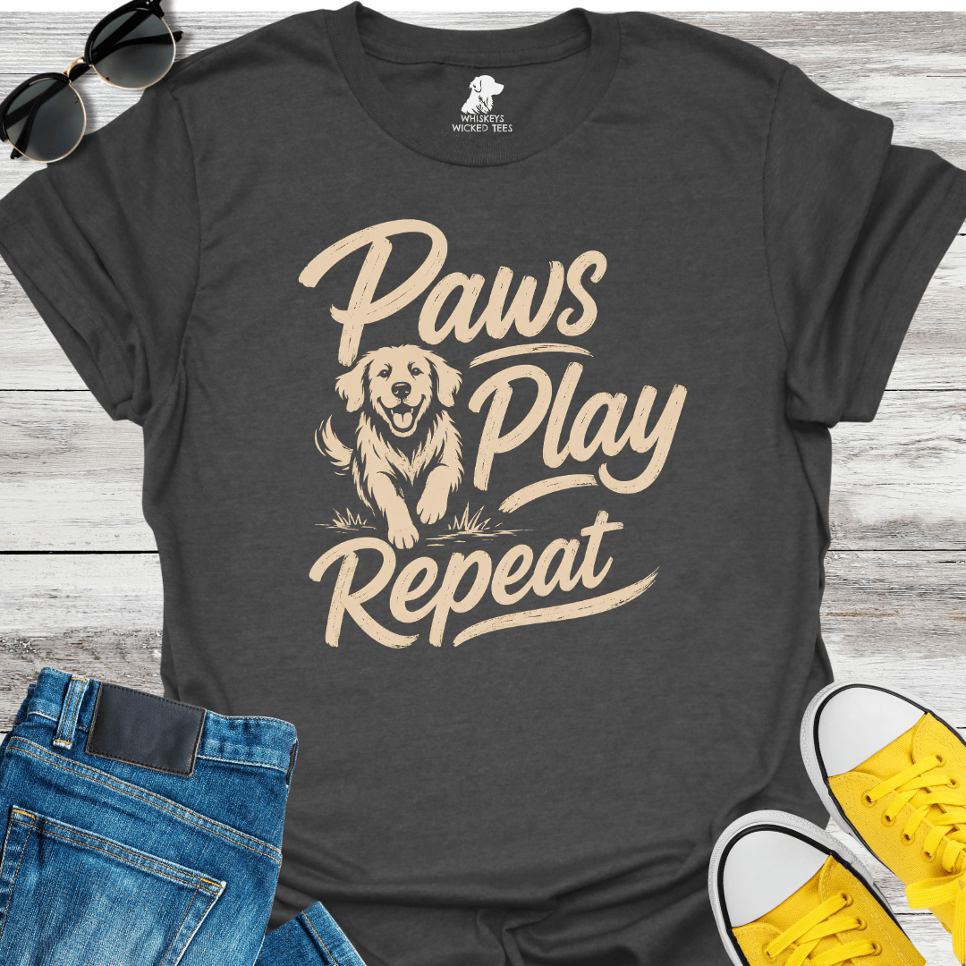 Paws Play Repeat  T-shirt