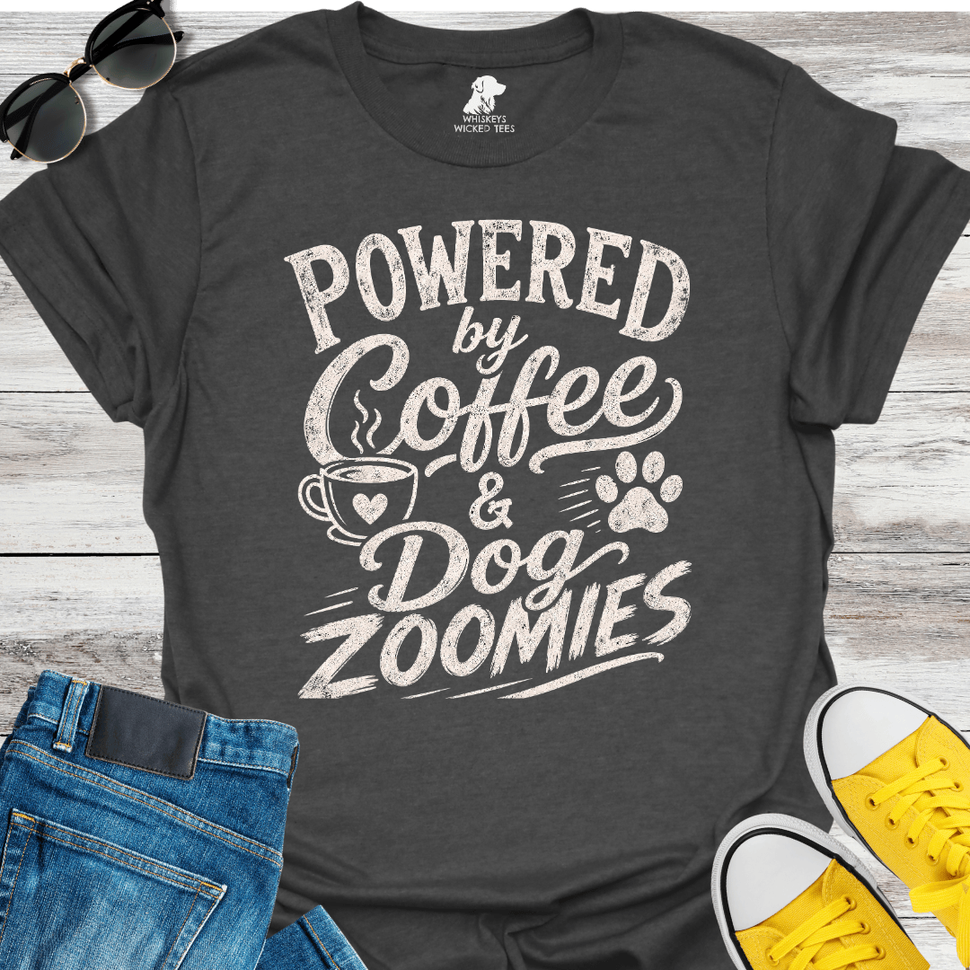 Powered By Coffee & Dog Zoomies  T-shirt