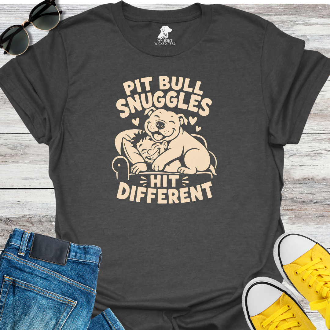 Pit Bull Snuggles Hit Different  T-Shirt
