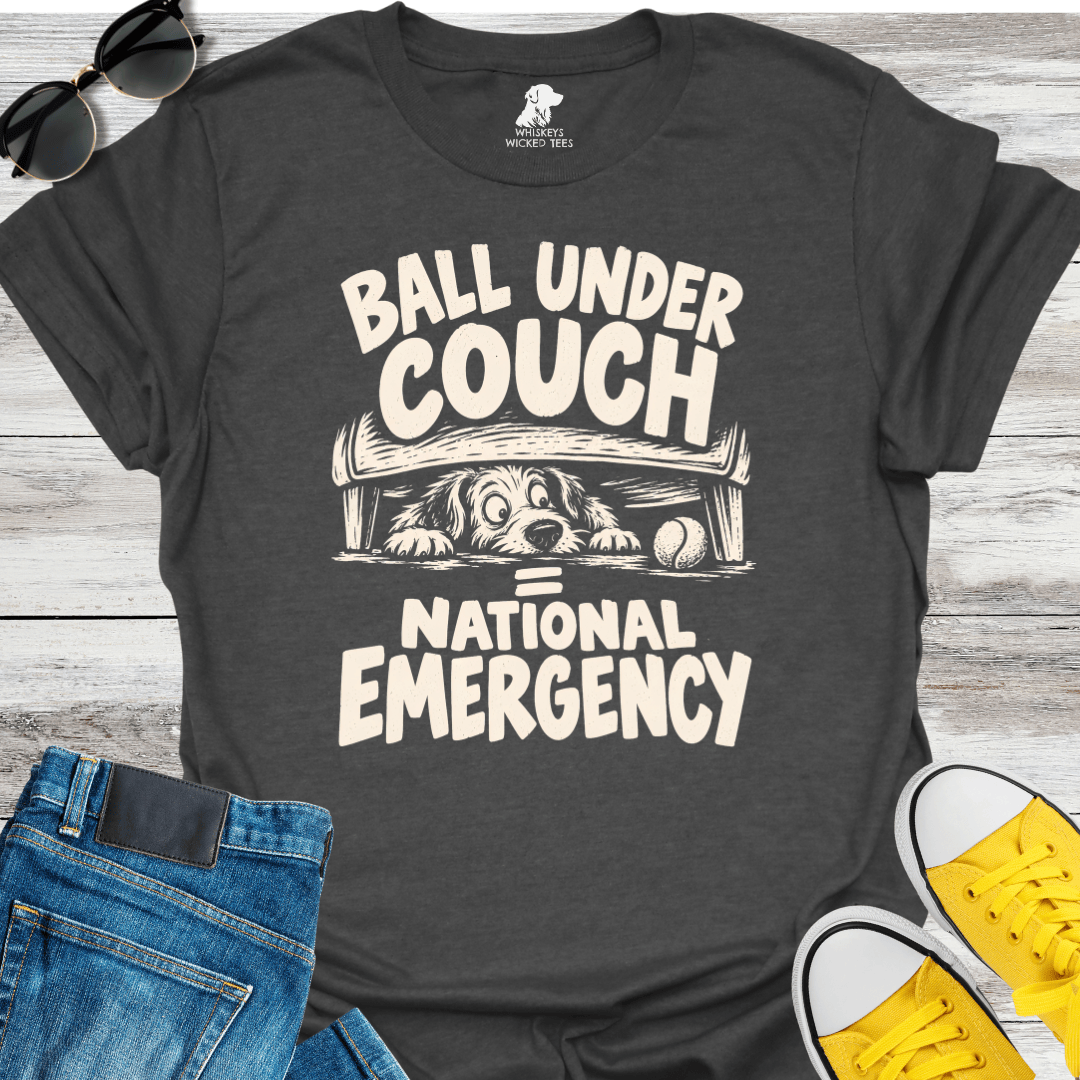 Ball Under Couch = National Emergency T-shirt