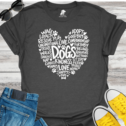 Dog Word Heart T-Shirt