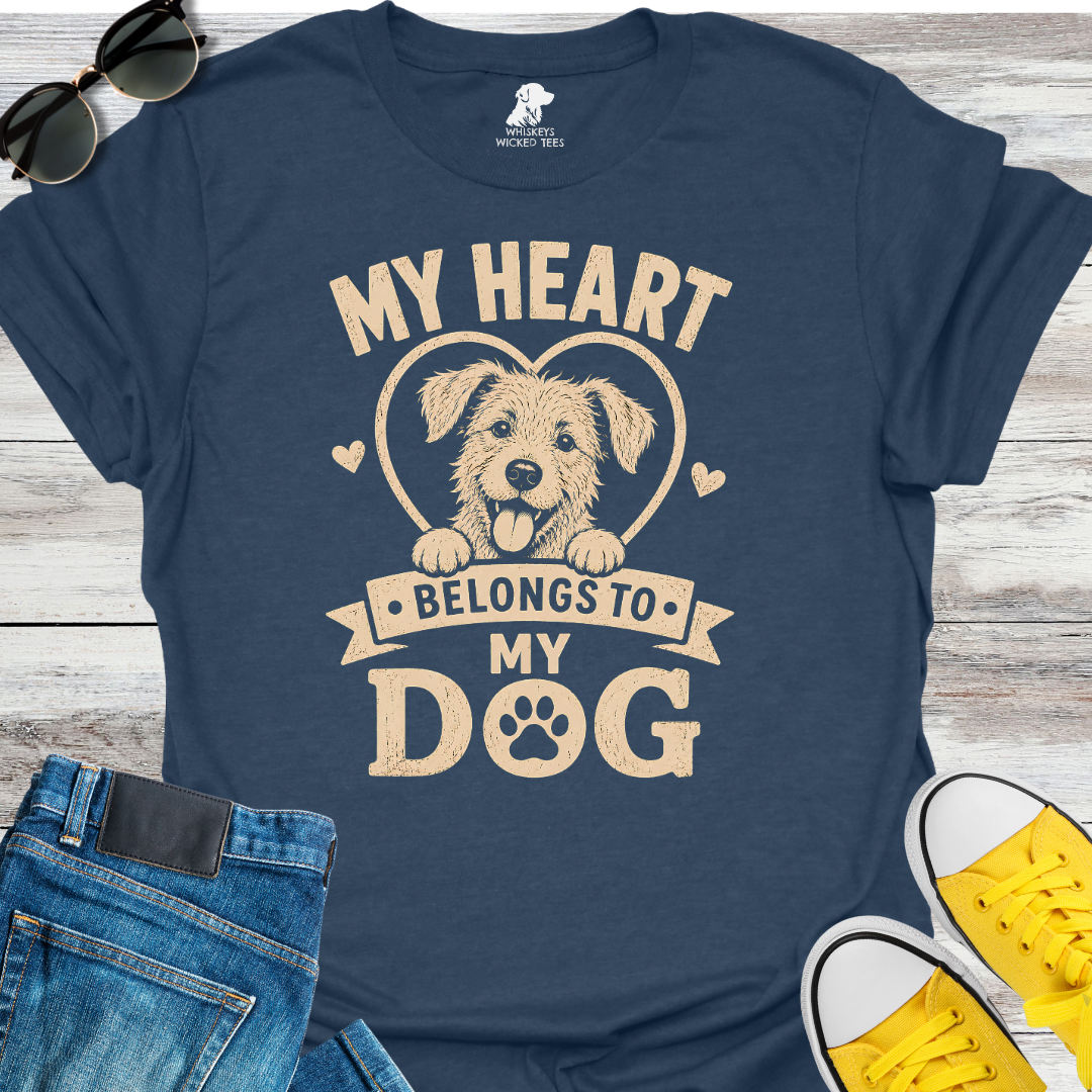 My Heart Belongs To My Dog  T-shirt