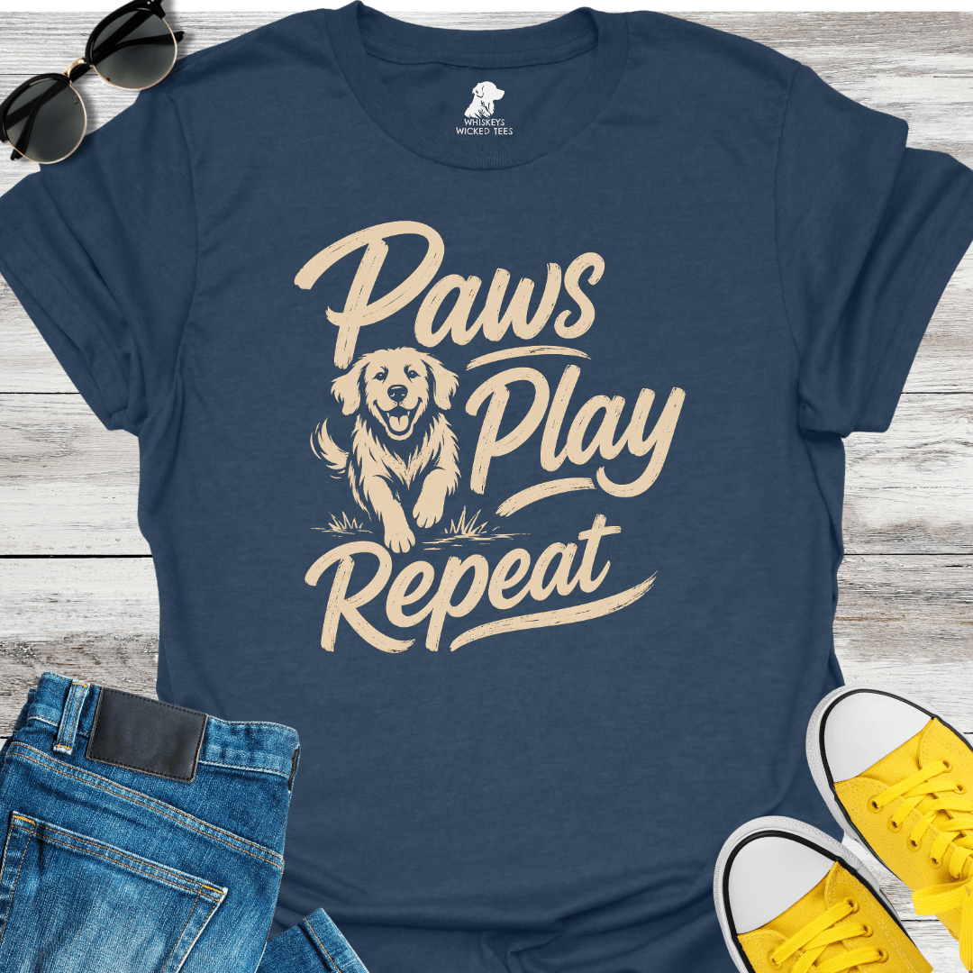 Paws Play Repeat  T-shirt