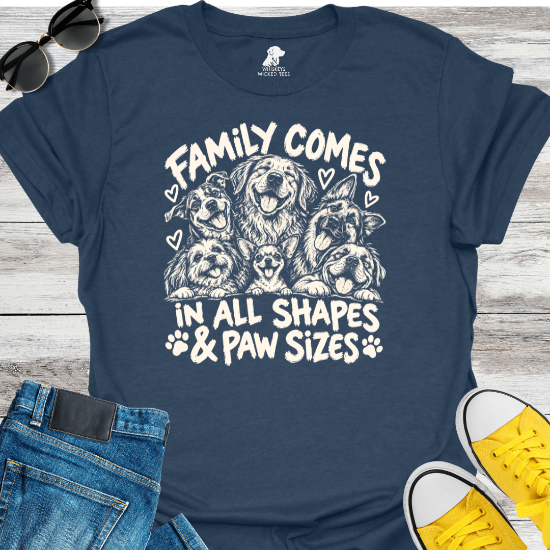 Family Comes In All Shapes & Paw Sizes  T-Shirt