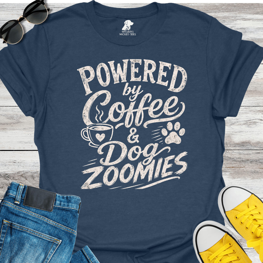 Powered By Coffee & Dog Zoomies  T-shirt