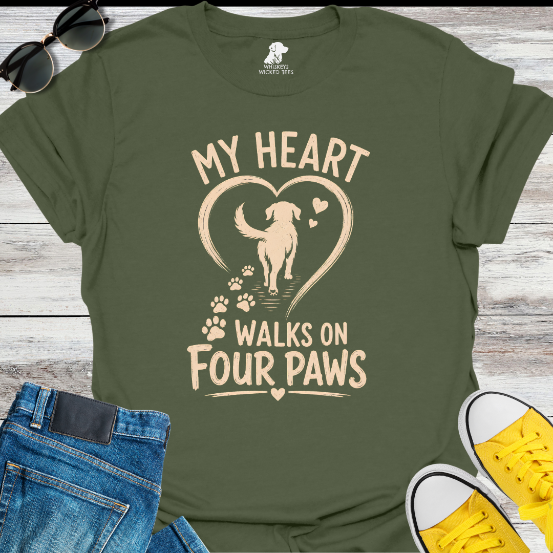My Heart Walks On Four Paws T-shirt