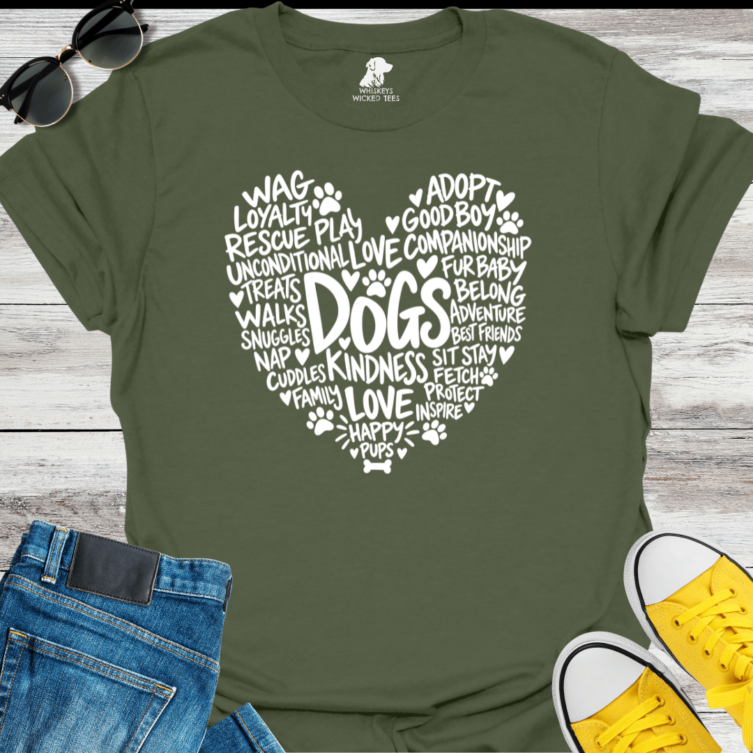 Dog Word Heart T-Shirt