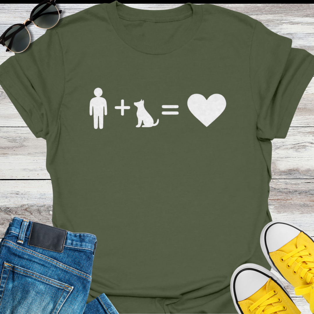 Me +Dog = Love  T-Shirt