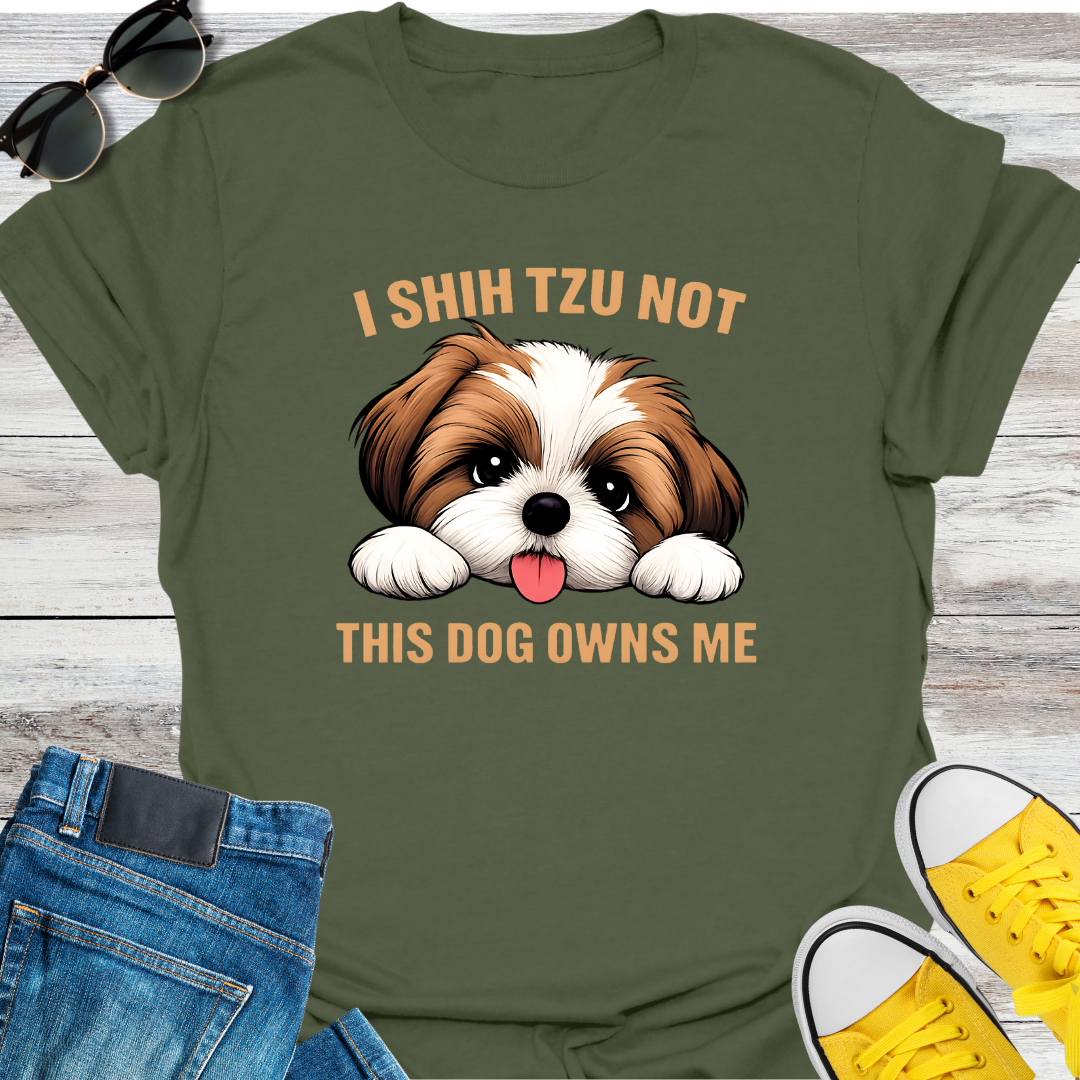 Shih Tzu Not  This Dog Owns Me T-Shirt