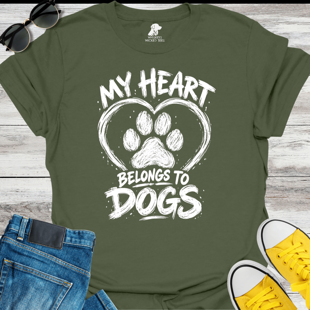 My Heart Belongs to Dogs  T-Shirt
