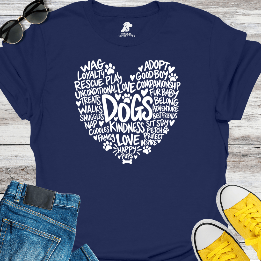 Dog Word Heart T-Shirt
