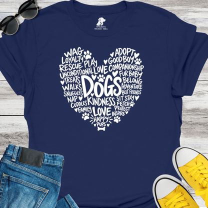 Dog Word Heart T-Shirt