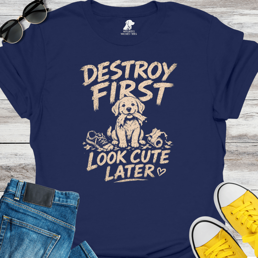 Destroy First Look Cute Later  T-shirt