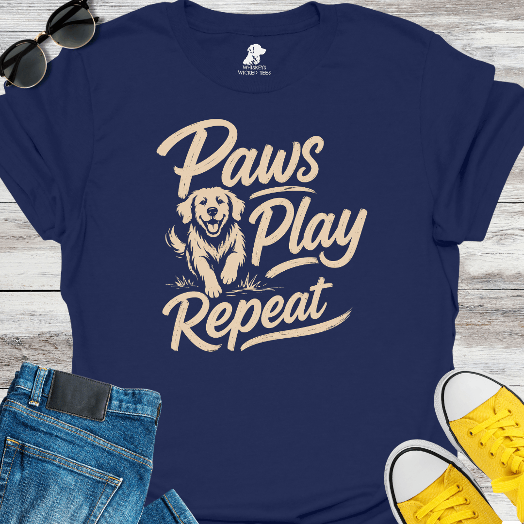 Paws Play Repeat  T-shirt