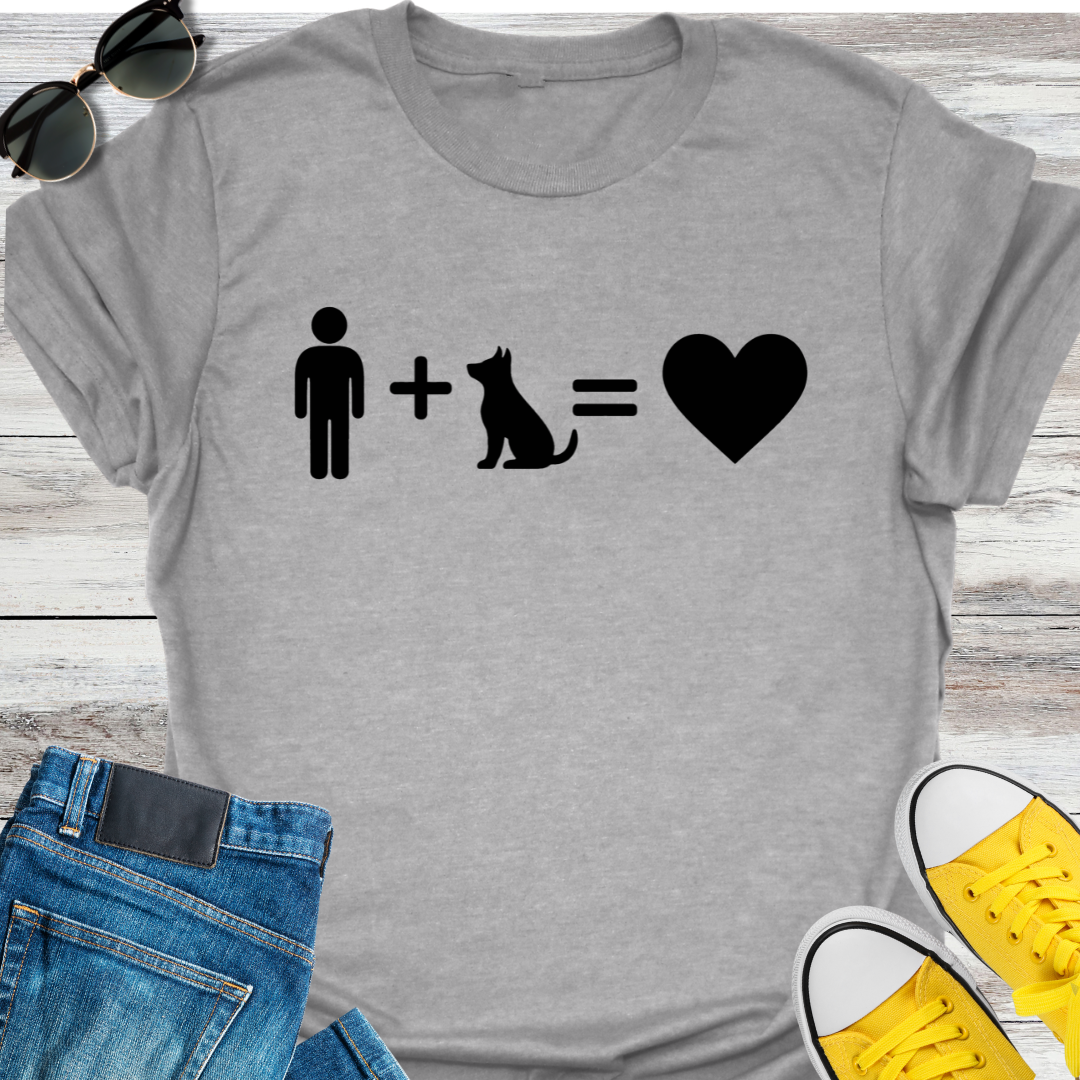 Me +Dog = Love  T-Shirt