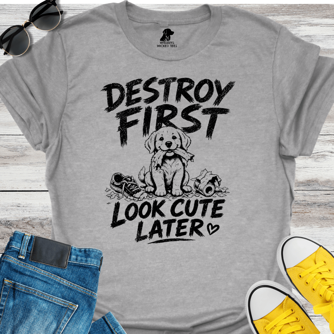 Destroy First Look Cute Later  T-shirt