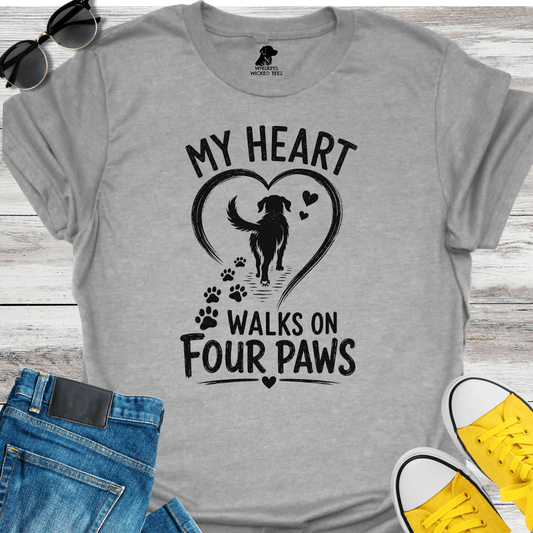 My Heart Walks On Four Paws T-shirt