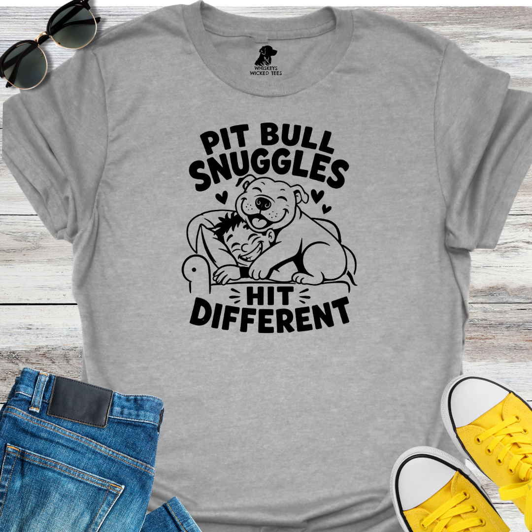 Pit Bull Snuggles Hit Different  T-Shirt