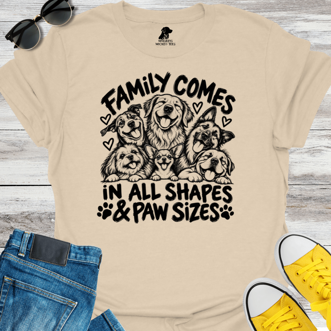 Family Comes In All Shapes & Paw Sizes  T-Shirt